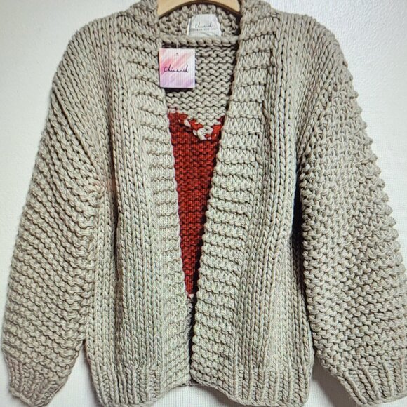 CHICWISH Key to My Heart Hand Knit Chunky Cardigan SIZE S - Picture 8 of 8
